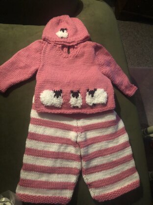 Sheep Baby Outfit Pink