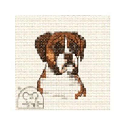 Mouseloft Paw Prints Boxer Cross Stitch Kit - 64mm