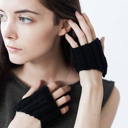 Rib Knit Half Gloves