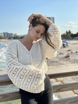 White Lace Sweater pattern by Tania Skalozub