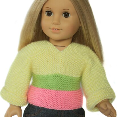 Easy Knit Sweater for 18 inch Dolls