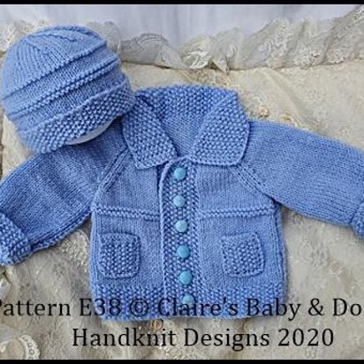 Jacket & Beanie pattern 14-20” chest (newborn-1 year+)