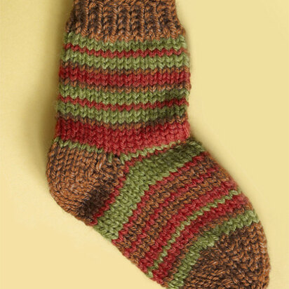 Knit Child's Striped Socks in Lion Brand Wool-Ease - 70285AD
