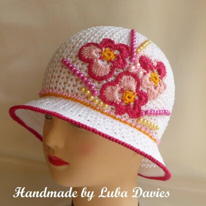 Crochet Baby Cloche Beanie Pansy