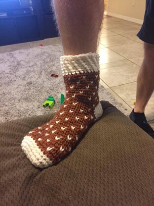 Winter Crochet Slipper Socks