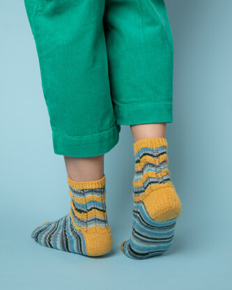 Chevron Block Socks - Free Knitting Pattern For Women in Paintbox Yarns Socks