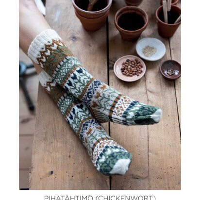 Pihatähtimö (Chickenwort) Colourwork Socks in Novita Venla - Downloadable PDF