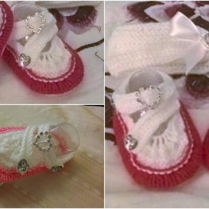 Arya Shoes with matching Hairband 0-3 and 3-6mths