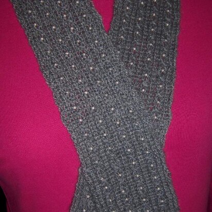 Charcoal Pearls cashmere scarf