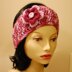 Headband style earwarmer with layered flowers (two sizes)