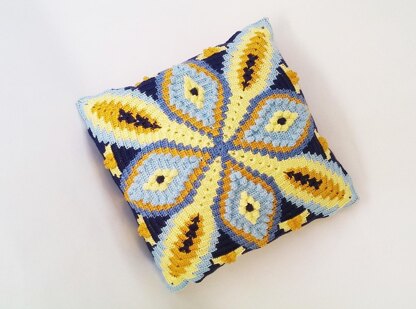 Pillow with Blue Diamonds