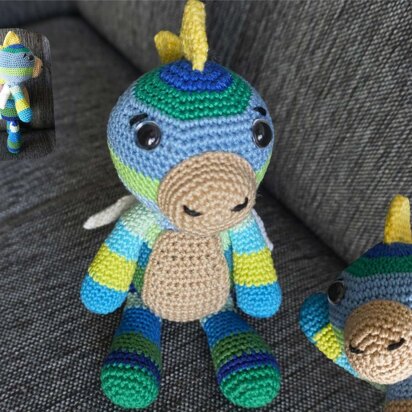 Crochet pattern dragon Kunterbunt