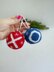 Red X Blue O Christmas ball ornament