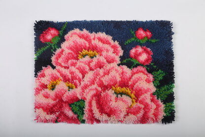 Craft Buddy Pink Peony Rug Latch Hook Kit