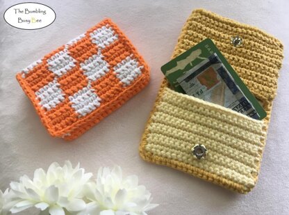 Checkered Card Holder Wallet Crochet pattern by The Bumbling Busy