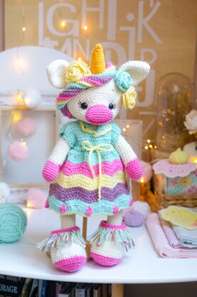 Crochet Toy Clothes Pattern - Outfit "Unicorn" for large toys