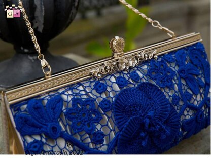 Irish lace blue handbag