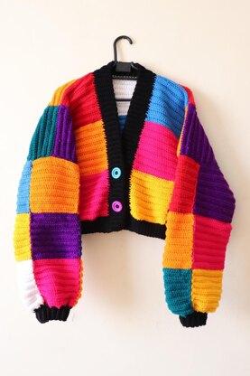 Cheerful crochet Patchwork Cardigan