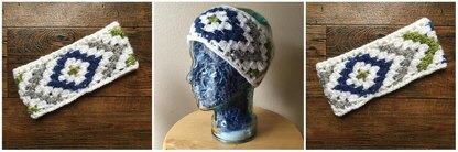 "Boho Chic" Mosaic Headwarmers (2-in-1)