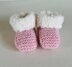Fur Trim Baby Booties
