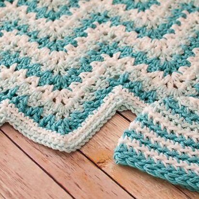 Gentle Ripple Baby Blanket and Hat