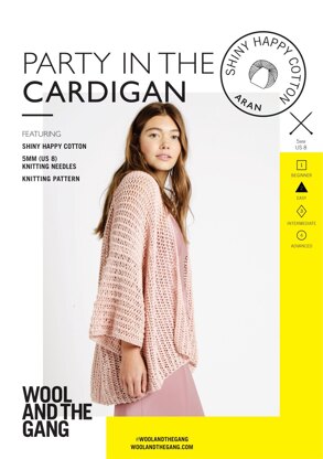 Party In The Cardigan in Wool and the Gang Shiny Happy Cotton - Downloadable PDF