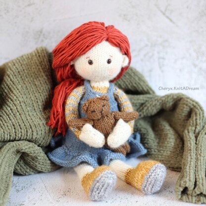 Doll Knitting Pattern - Knitted Doll Jane