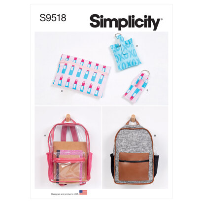 Simplicity Backpacks and Accessories S9518 - Paper Pattern, Size OS (One Size Only)