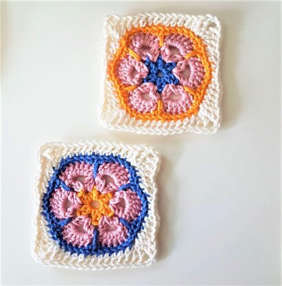 African Flower Granny Squares