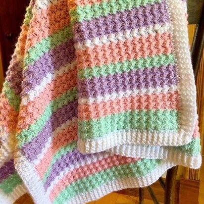 Crochet Textured Baby Blanket in Pastel