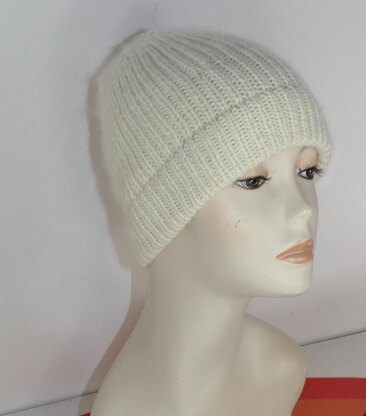 Adult and Teen Aran Rib Ski Beanie Hat Circular