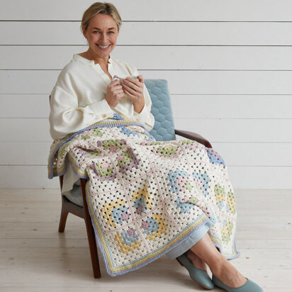 Patchwork Crochet Blanket - Afghan Crochet Pattern For Home in Debbie Bliss Dulcie by Debbie Bliss
