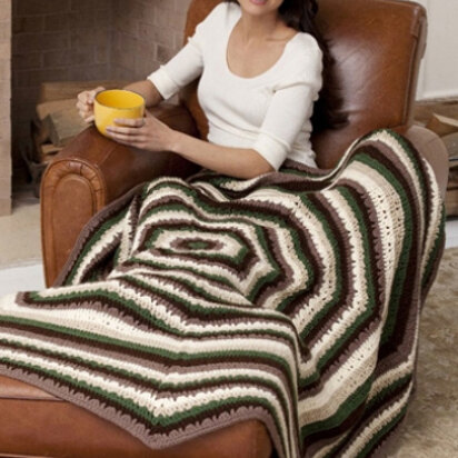 Earthly Tones Octagonal Afghan in Caron One Pound - Downloadable PDF