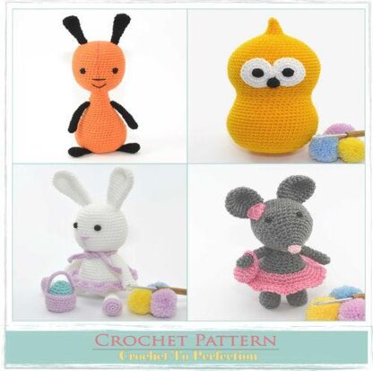 Sarah, Duck, Holly, Ben, Gaston, Flop, Woolly Spider 18 Amigurumi E-book Crochet Patterns