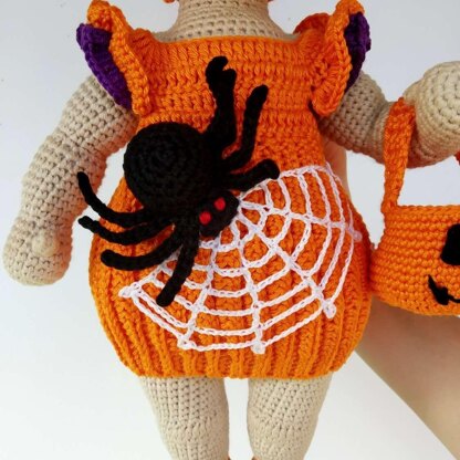 Halloween Lulu Doll Crochet Amigurumi Doll Base pattern, Crochet baby doll pattern (English, Deutsch, Français)
