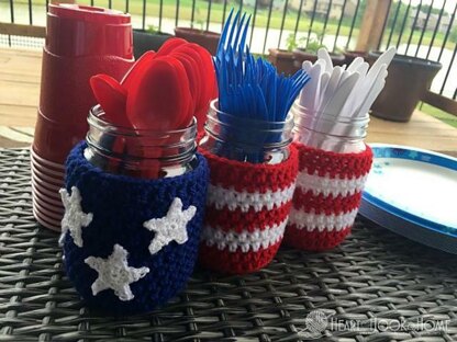 Patriotic Mason Jar Covers