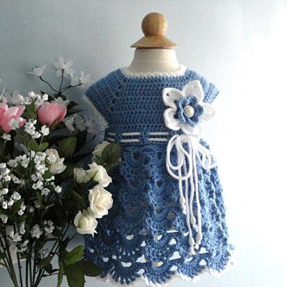 Crochet PATTERN Baby Dress Crochet Christening Dress