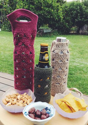 Three in one crochet wine/beer/drink holder