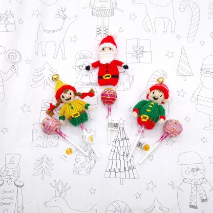 Santa and Elf Lollipop Topper Hats - Stocking Filler