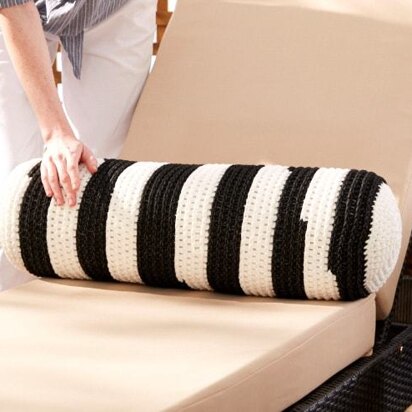 Crochet Backyard Bolster in Bernat Maker Outdoor Stripes - Downloadable PDF