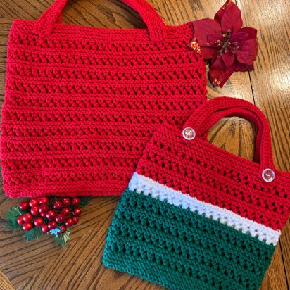 Holiday Shopping Bag, in Two Sizes! - knitting pattern