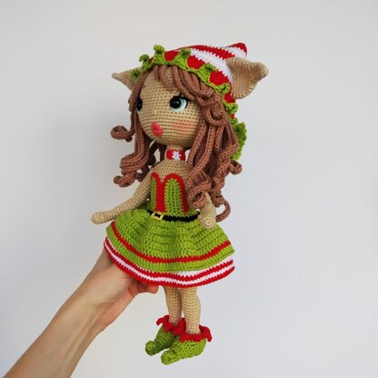 Crochet doll pattern amigurumi Astrid, Amigurumi doll base, Christmas Elf doll pattern (English, Deutsch, Français)