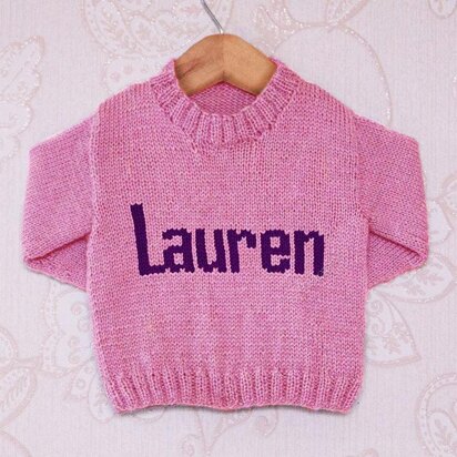 Intarsia - Lauren Moniker Chart - Childrens Sweater