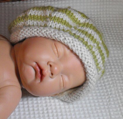 BABY STRIPEY ROLL BRIM TAM SLOUCH KNITTING PATTERN - MADMONKEYKNITS