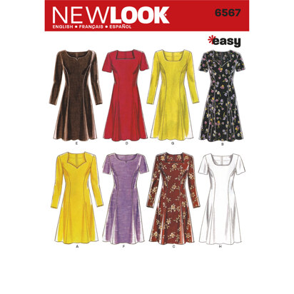 New Look Misses' Dresses 6567 - Paper Pattern, Size A (6,8,10,12,14,16)