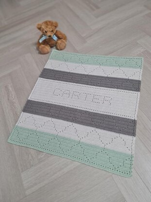 Personalised filet crochet blanket - any name!