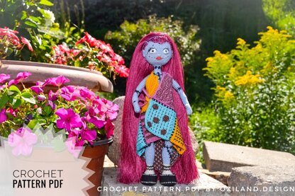 Crochet Pattern Sally Skellington Amigurumi doll