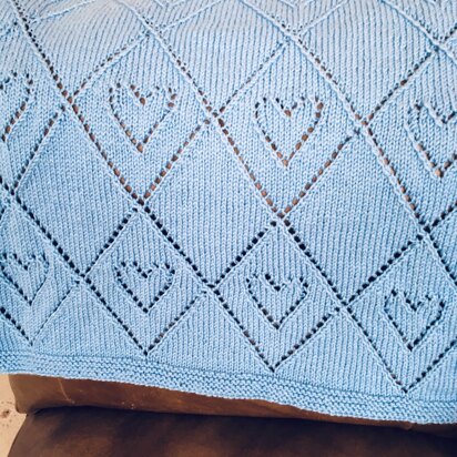 Lace Heart and Diamond Blanket