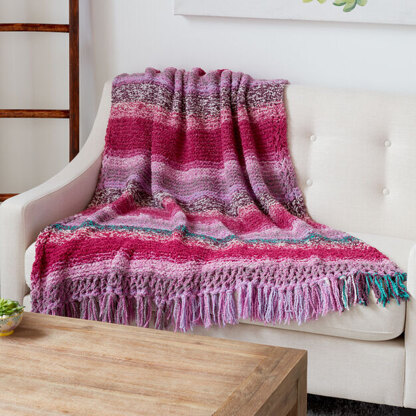 Wrapped in Heather Knit Blanket in Bernat Blanket Breezy - Downloadable PDF