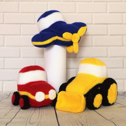 Car Aeroplane and Digger - knitting pattern